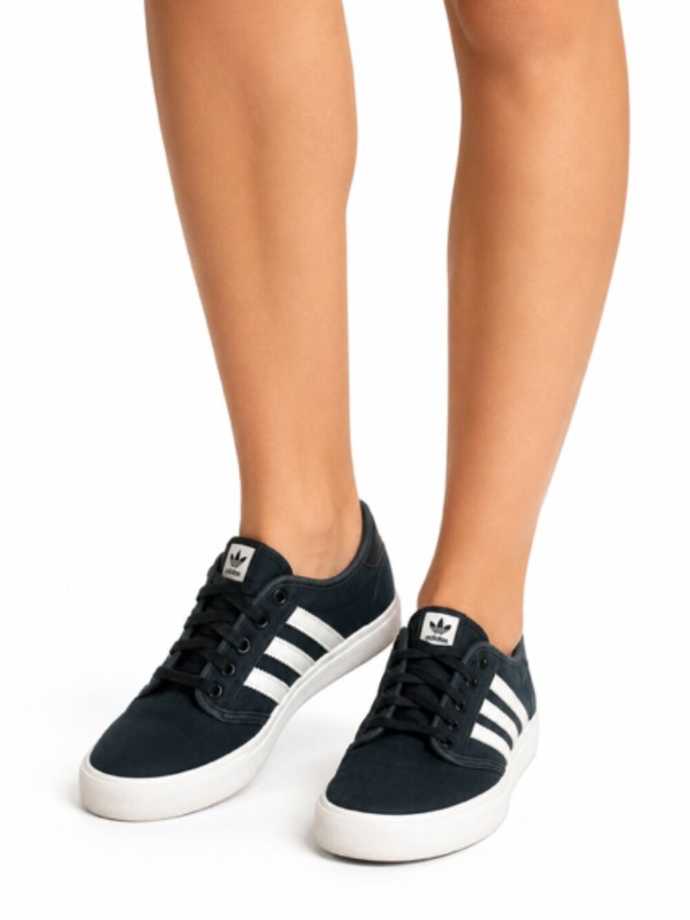 Adidas Originals Black Canvas 3-Stripe Low Top Sneakers Women’s Size 6.5